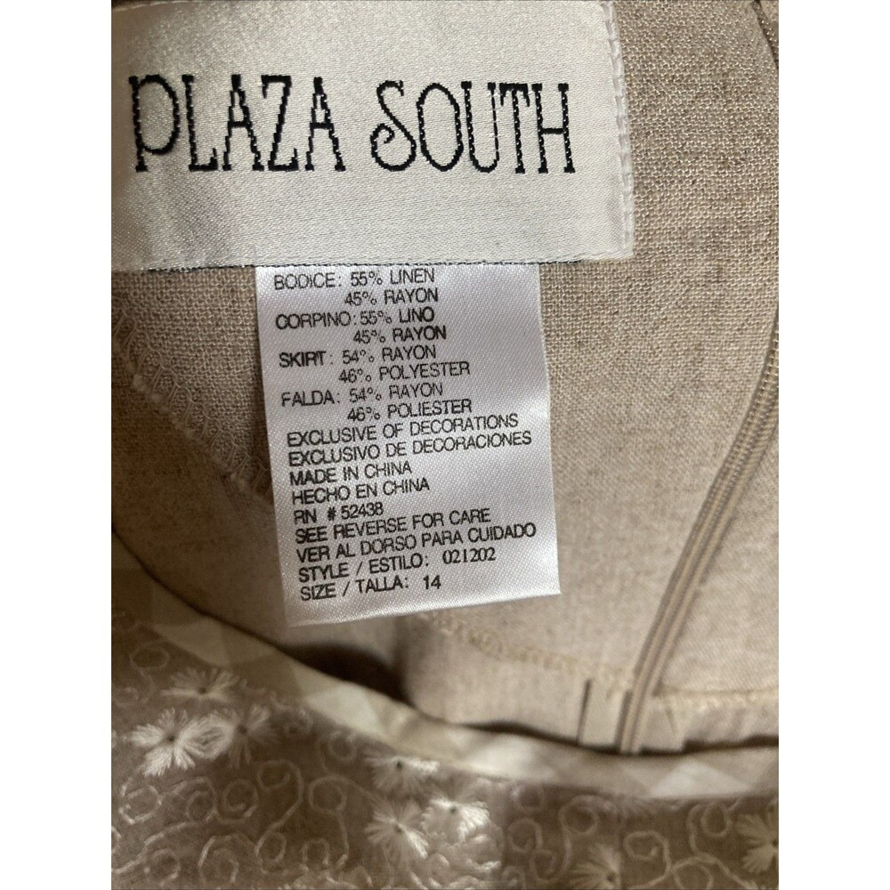Cottagecore Prairie Dress Women’s 14 Gingham Embroider Vintage Plaza South New - Picture 7 of 11
